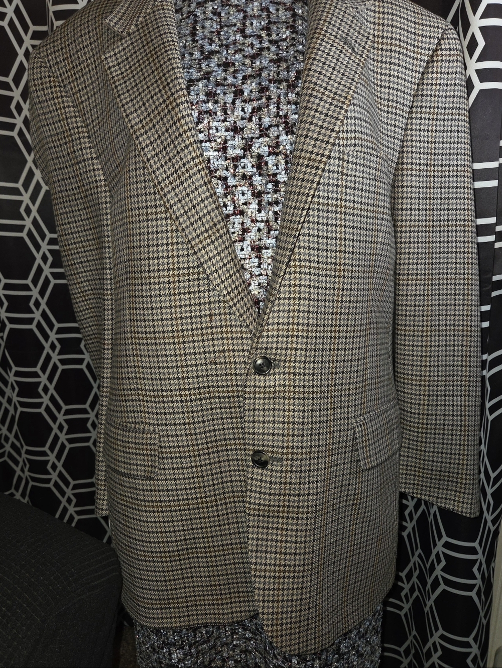 Burberry Men's Brown Houndstooth Blazer - Classic Tailored Fit
